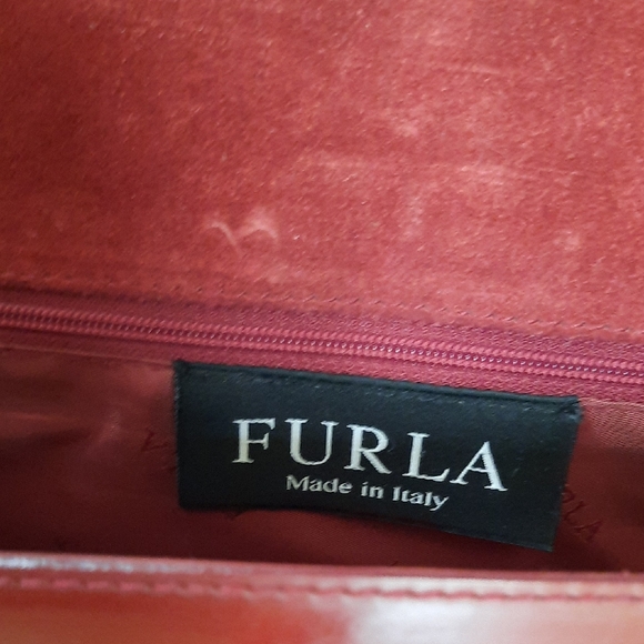 Furla Deep Red Leather Shoulder Bag - Picture 9 of 12
